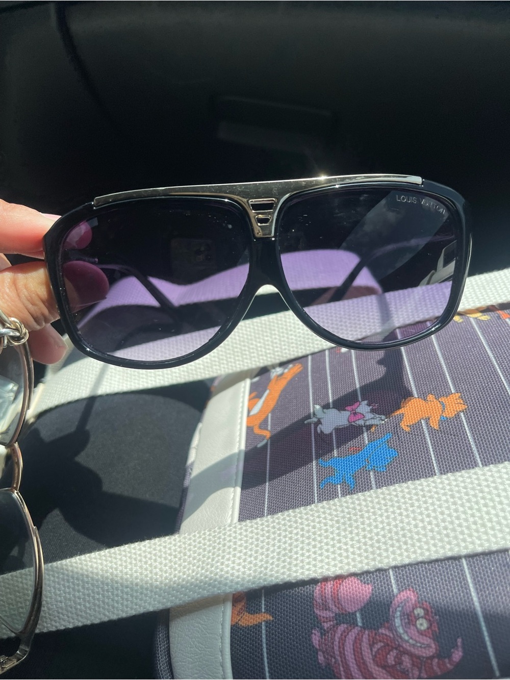 Louis Vuitton Black Sunglasses with Purple Lenses